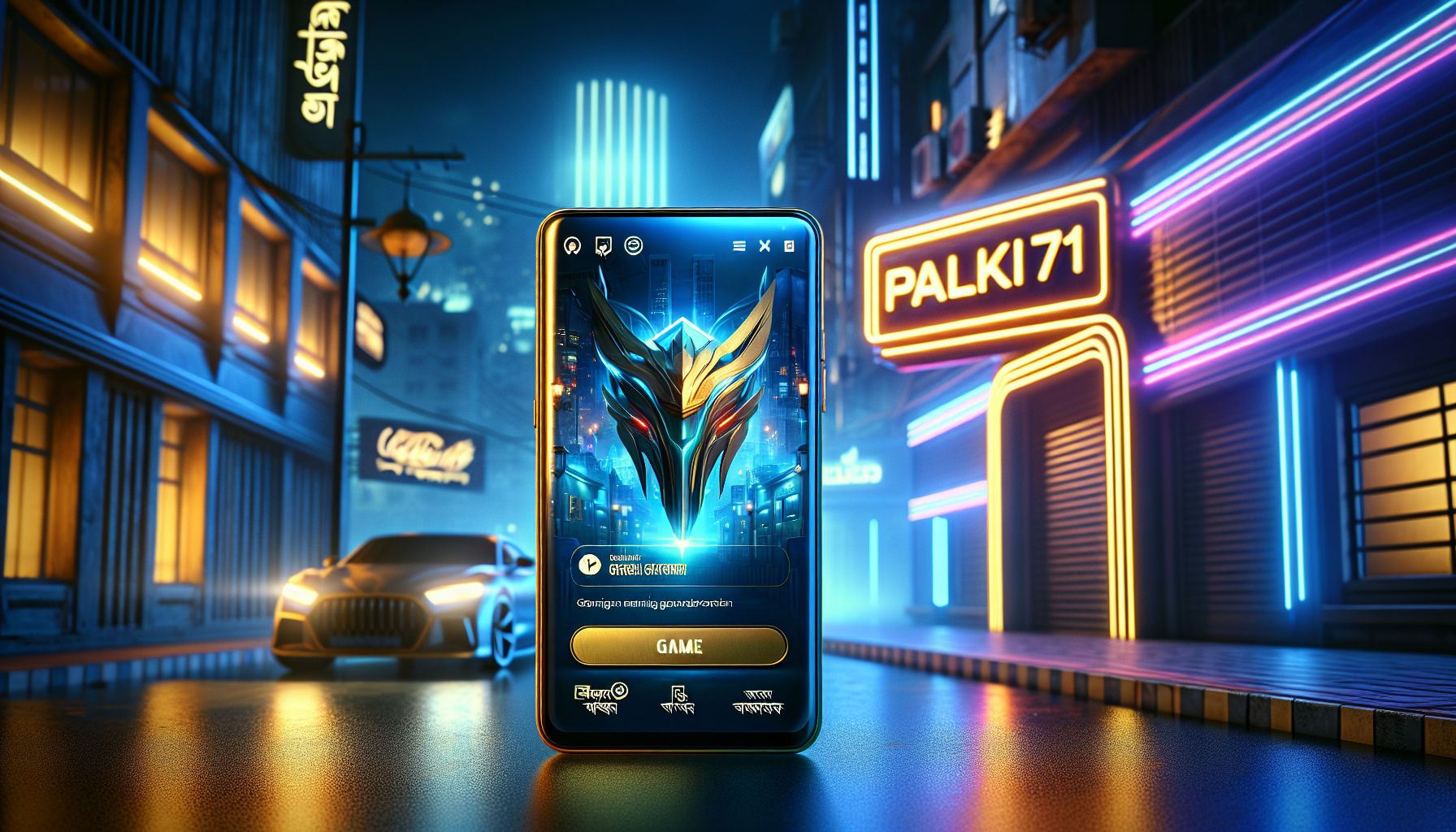 Bangladeshi player using a smartphone to access online gaming features at night