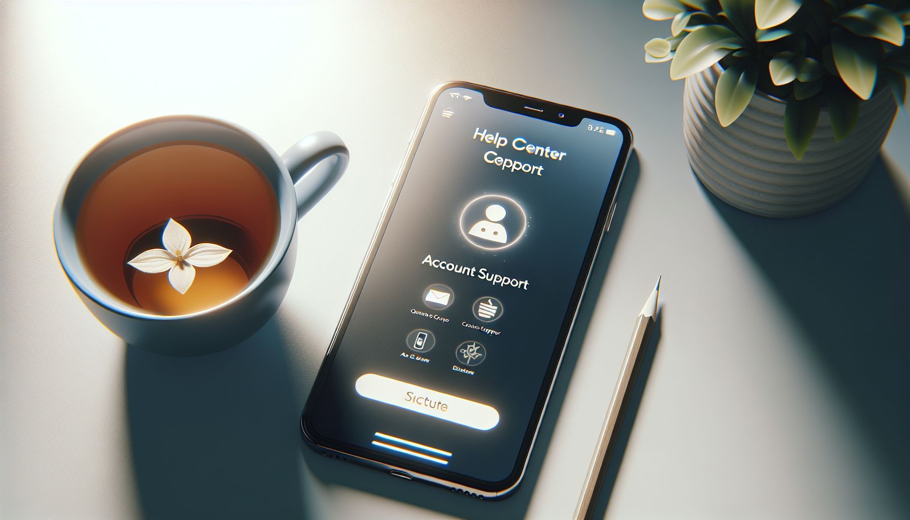 Mobile user reading support information and account options on a betting app