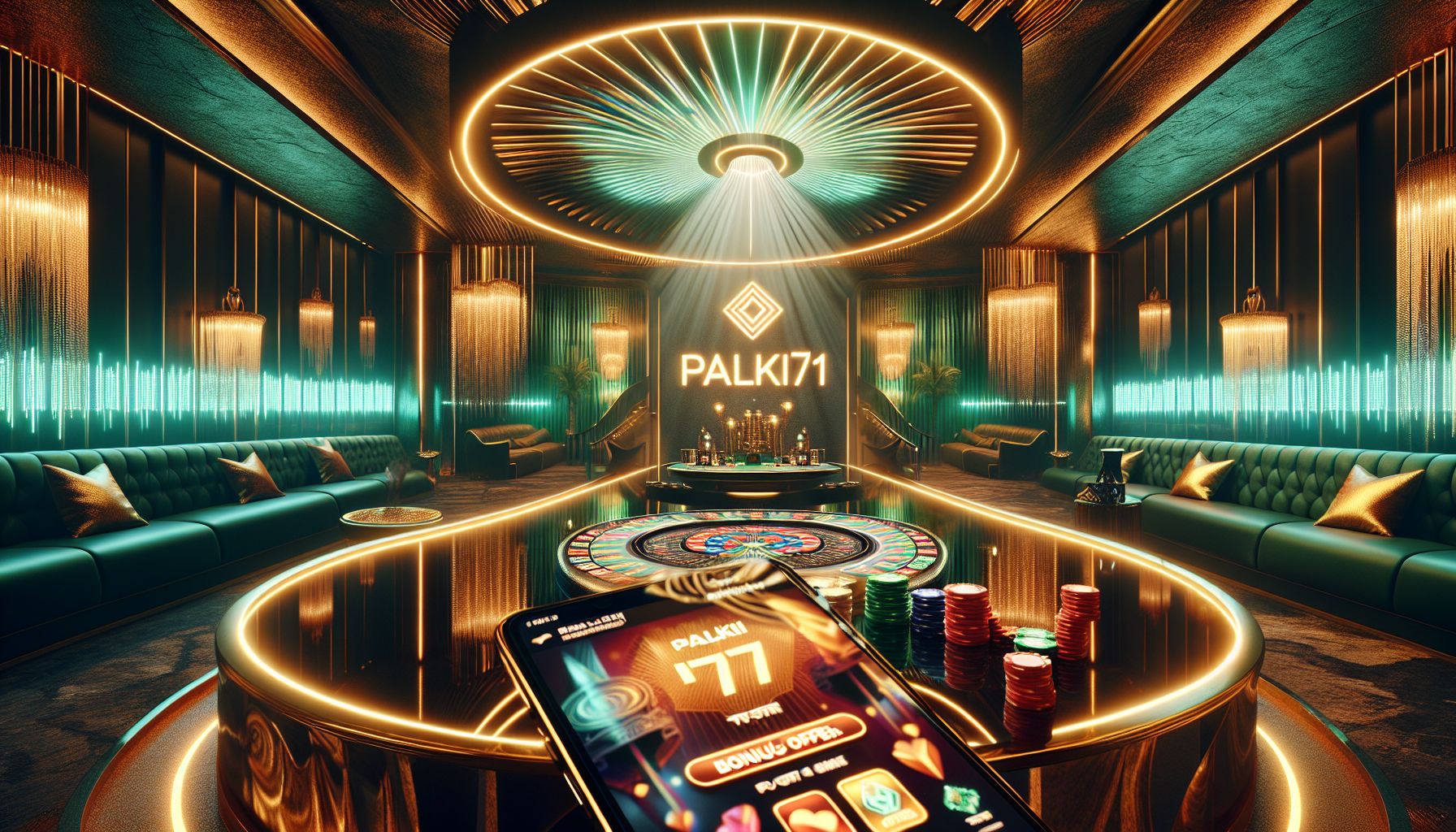 Modern Palki71 bonus showcase for Bangladesh players featuring welcome deals, cashback options and loyalty rewards in a premium gaming scene